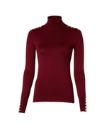 Buttoned Knit Roll Neck