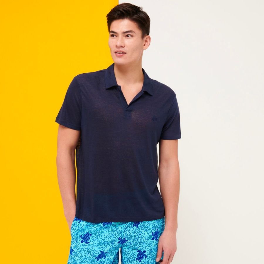 Pyramid Linen Jersey Solid Mens Polo Shirt PYRE9O00