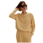 Reena Button Front Womens Sweatshirt VAR03387