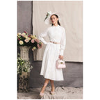 Aimee Womens Collarless Broderie Dress