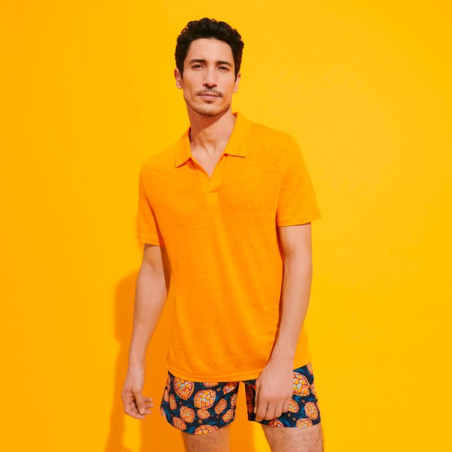 Pyramid Linen Jersey Solid Mens Polo Shirt PYRE9O00