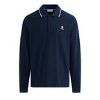 Long Sleeve Contrast Trim Mens Polo Shirt MBP95