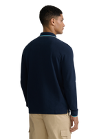 Long Sleeve Contrast Trim Mens Polo Shirt MBP95