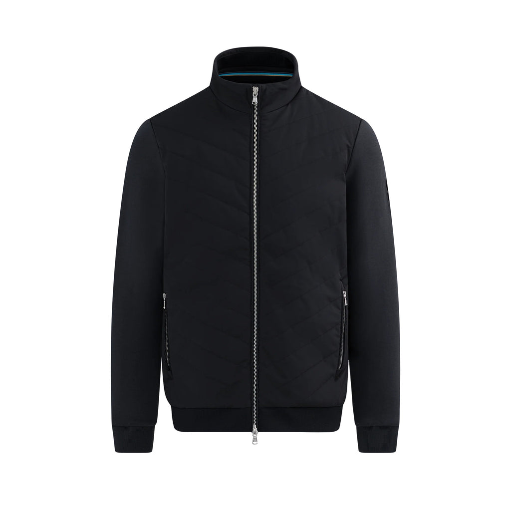 Chevron Quilted Interlock Zip Mens Jacket MJT36