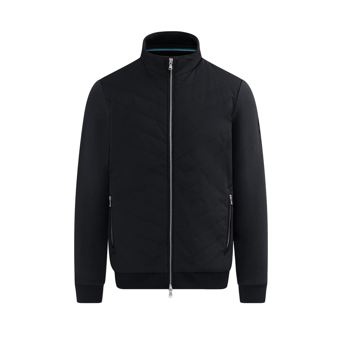 Chevron Quilted Interlock Zip Mens Jacket MJT36
