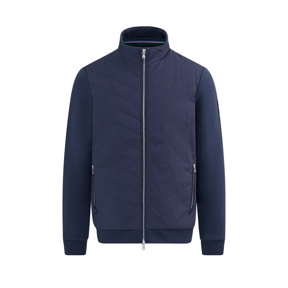 Chevron Quilted Interlock Zip Mens Jacket MJT36