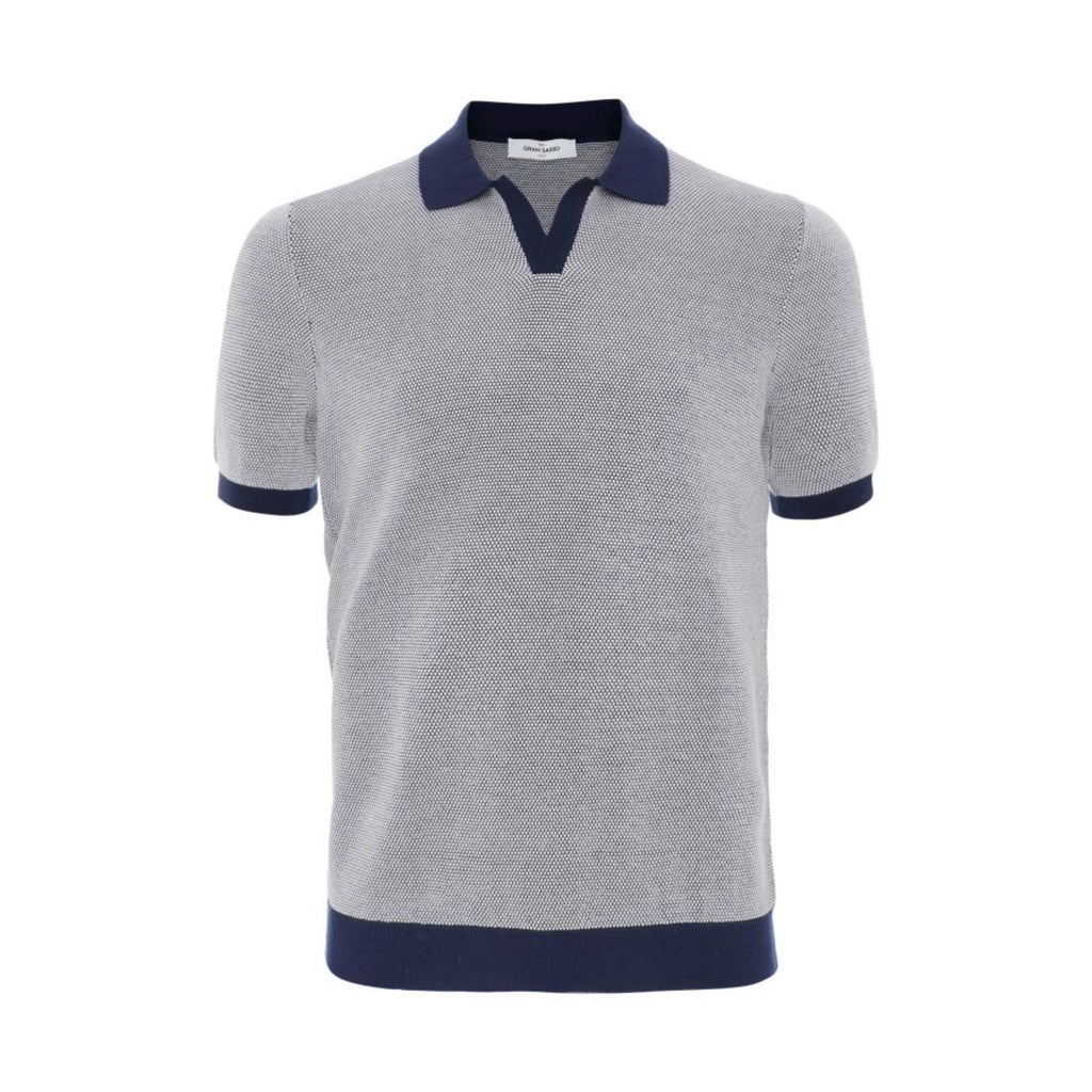 Contrast Mens Knitted Polo Shirt 57155/26901