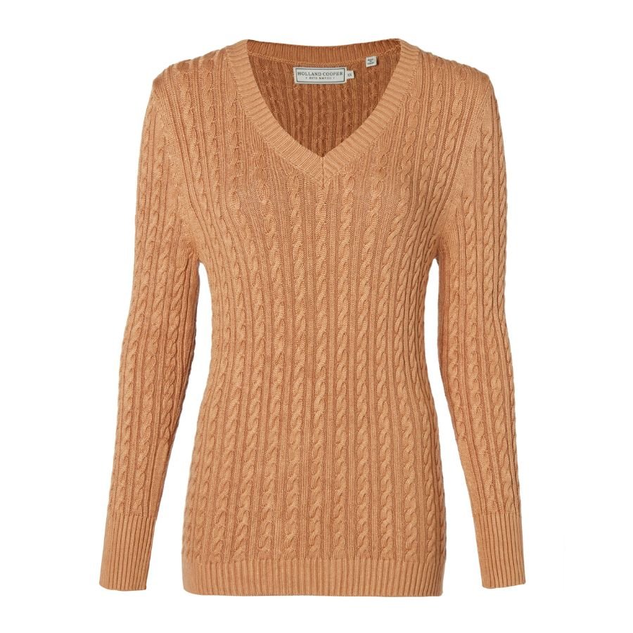 Seattle Cable V-Neck Womens Jumper