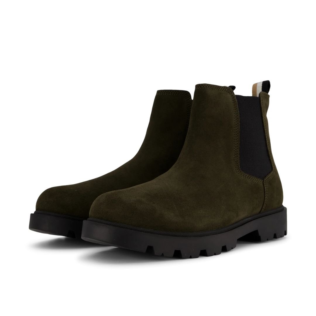 Suede with Signature-Stripe Tape Chelsea Boots