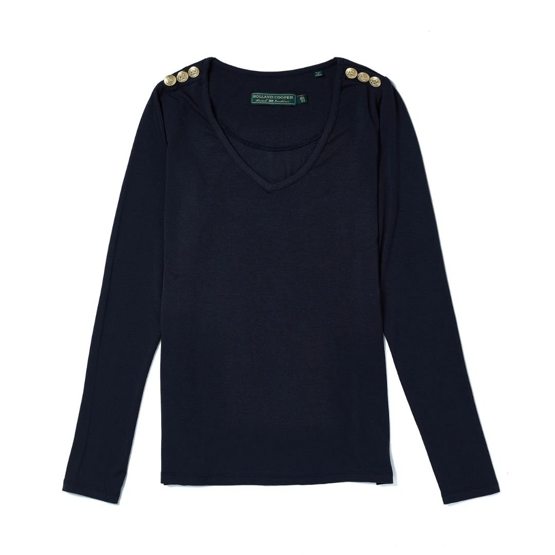 Long Sleeve V-Neck Womens Top
